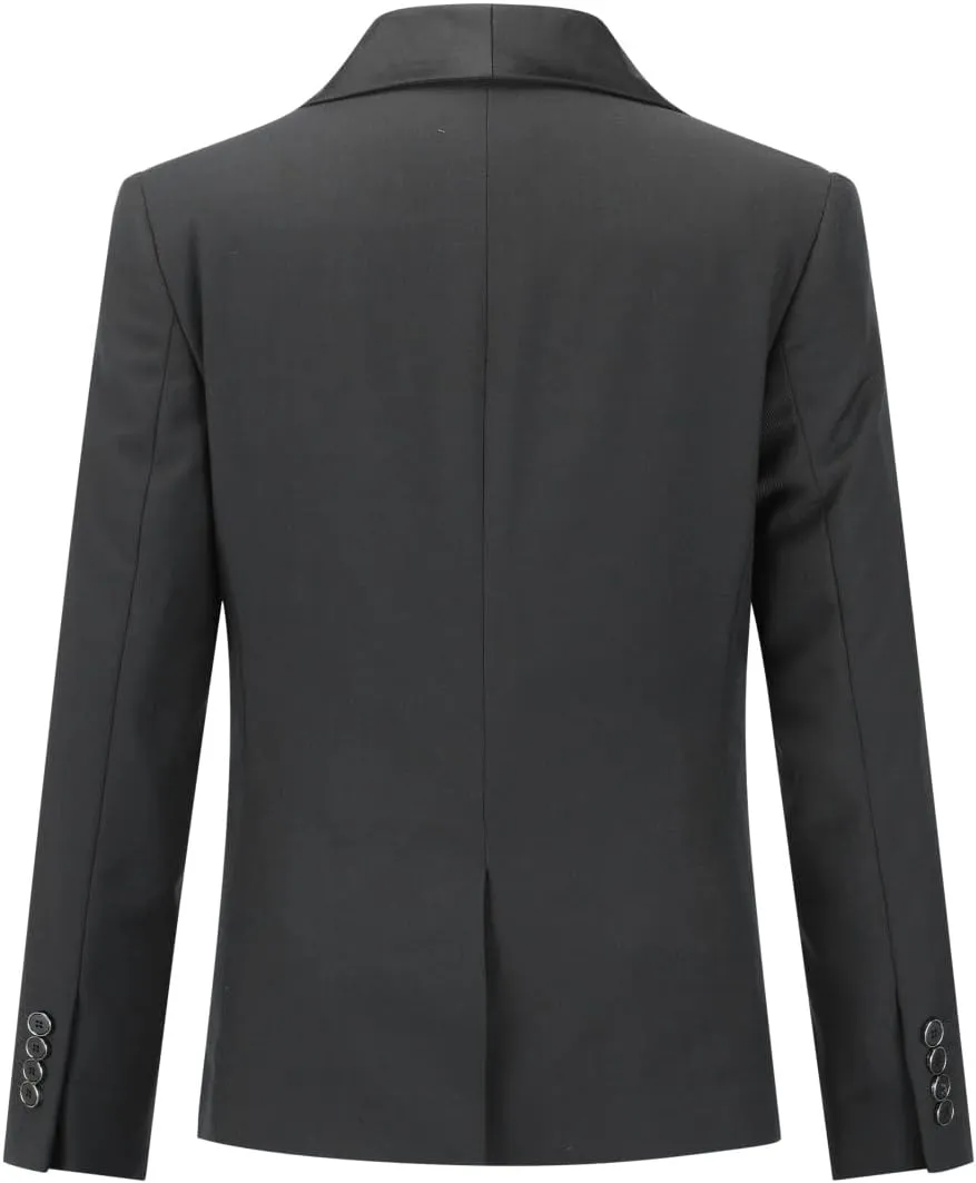 SWOTGdoby Boys Suits 2 Piece Slim Fit Suit Set Shawl Lapel Blazer Tux Jacket Pants Formal Dress Tuxedo Suits for Boy