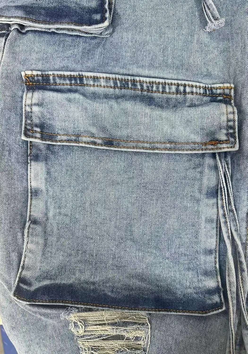 Tbahhir Women Maxi Denim Skirt Cargo High Waisted Jean Skirts Long with Slit Ripped Frayed Raw Hem Y2k Streetwear