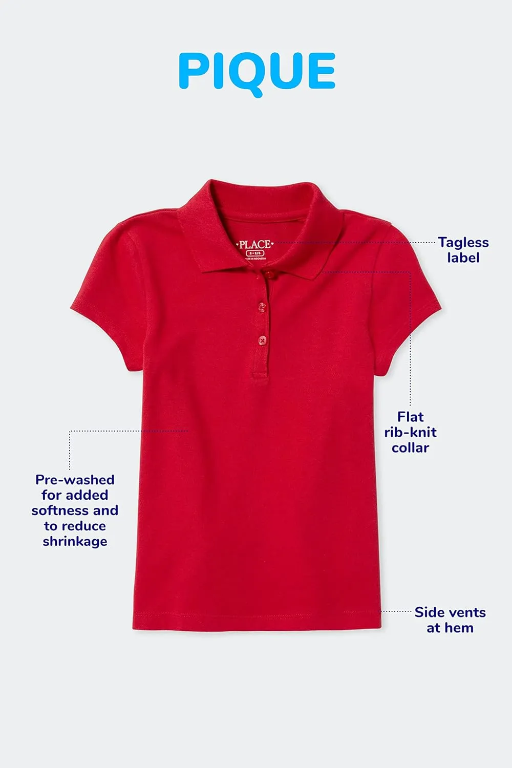 The Children's Place Boys Uniform Long Sleeve Pique Polo