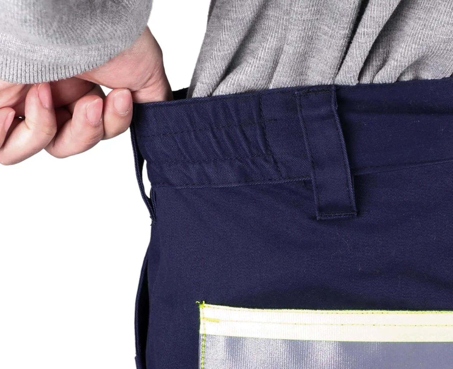 TICOMELA FR Pants High Visibility Cargo Pants NFPA2112 7.5oz Hi-Vis Flame Resistant Elastic Waist Pants
