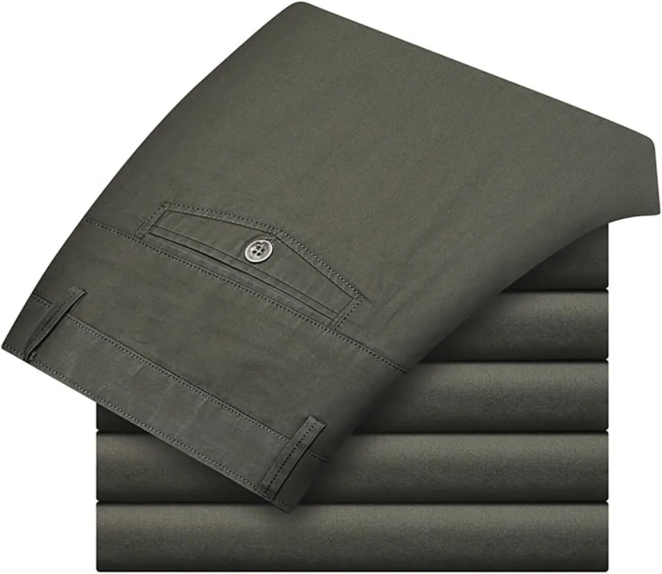 Uillui Dress Pants for Men Business Casual Slim Fit Stretch Slacks Big Tall Chinos Flat Front Flex Golf Straight Long Pants