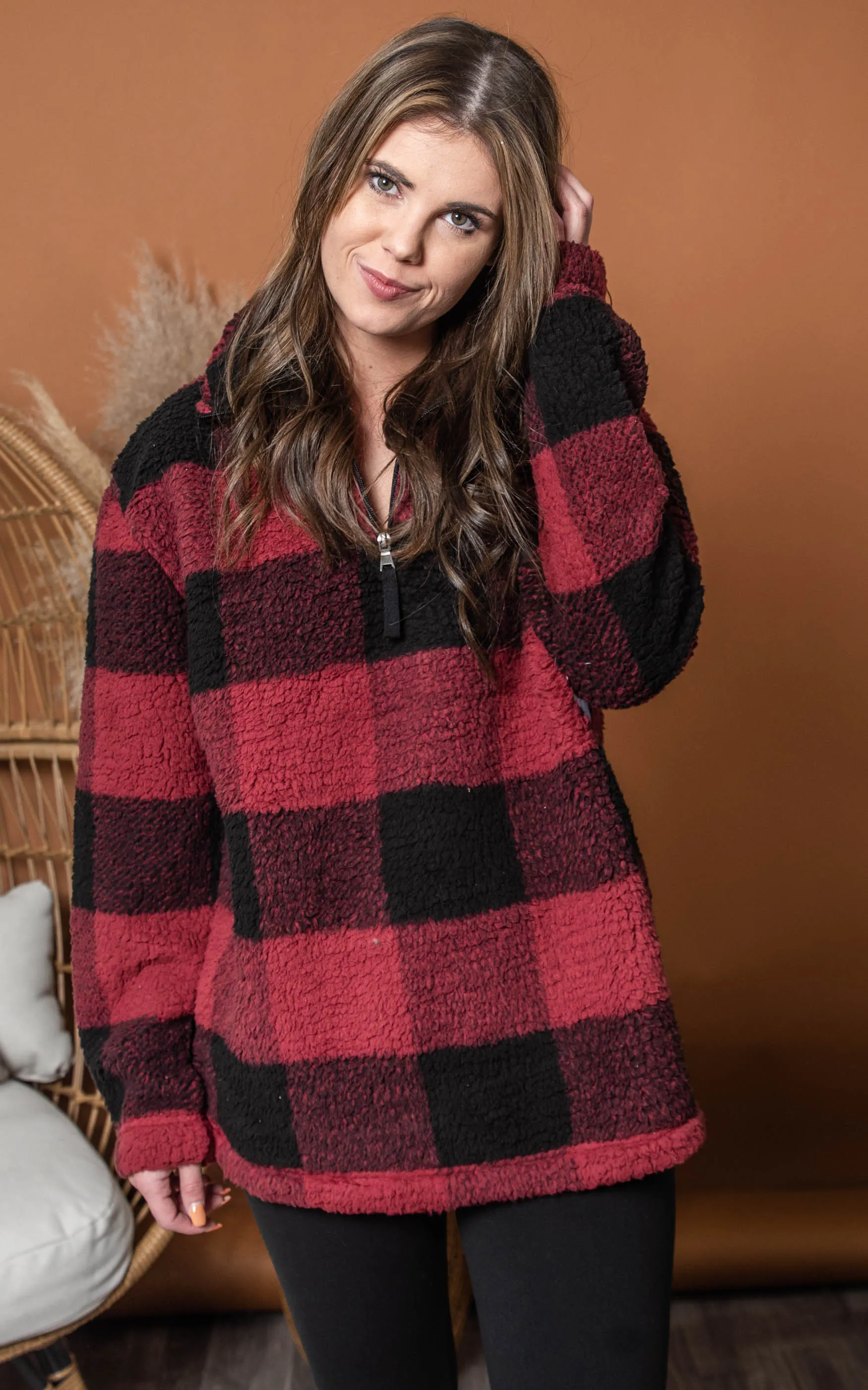 Unisex Sherpa Fleece Quarter-Zip Pullover