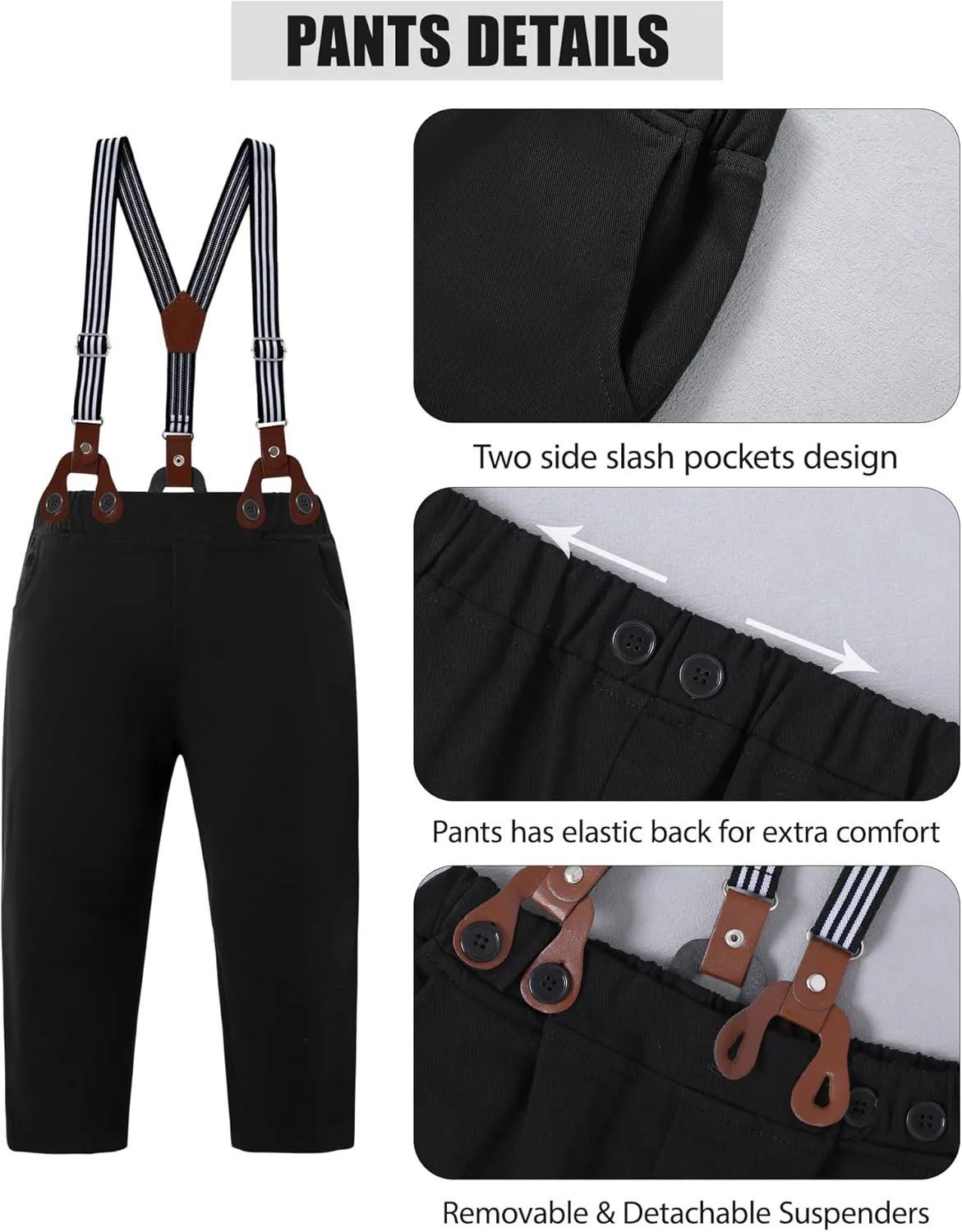 WESIDOM Boy's Formal Suits Set 7 Piece, Size 6-10 Kids Tuxedo Toddler Dress Clothes Blazer Vest Pants with Adjustable Waist