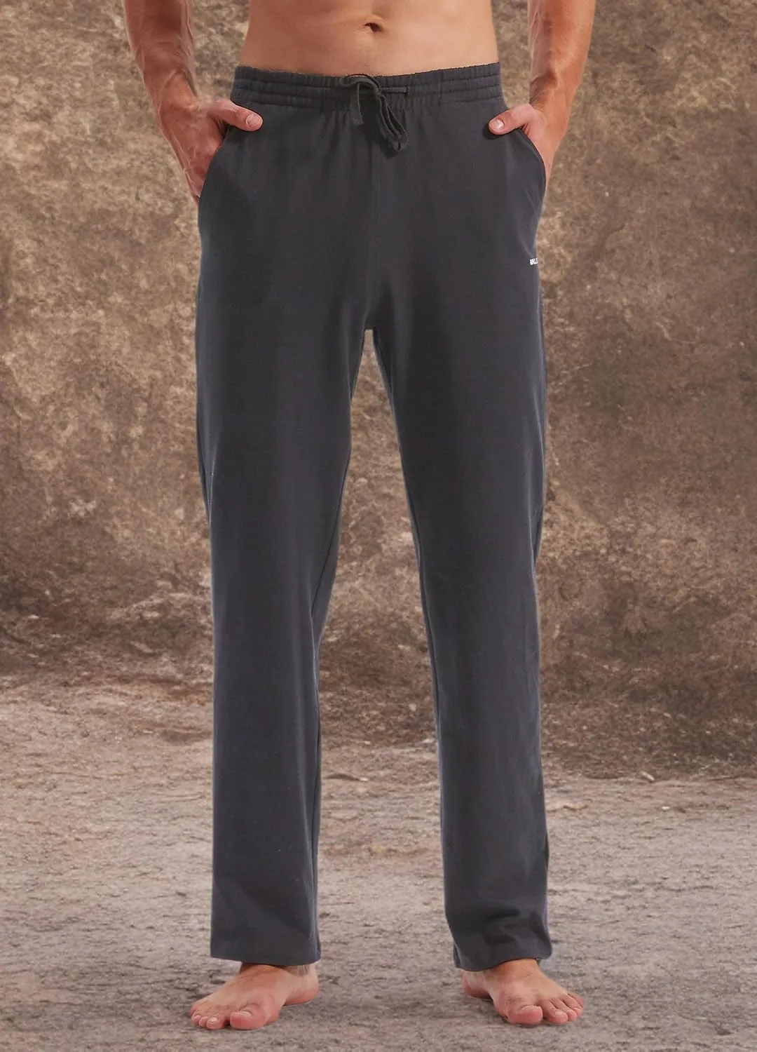 Willit Men's Cotton Yoga Sweatpants Athletic Pants Open Bottom Exercise Lounge Pants Loose Male Sweat Pants with Pockets
