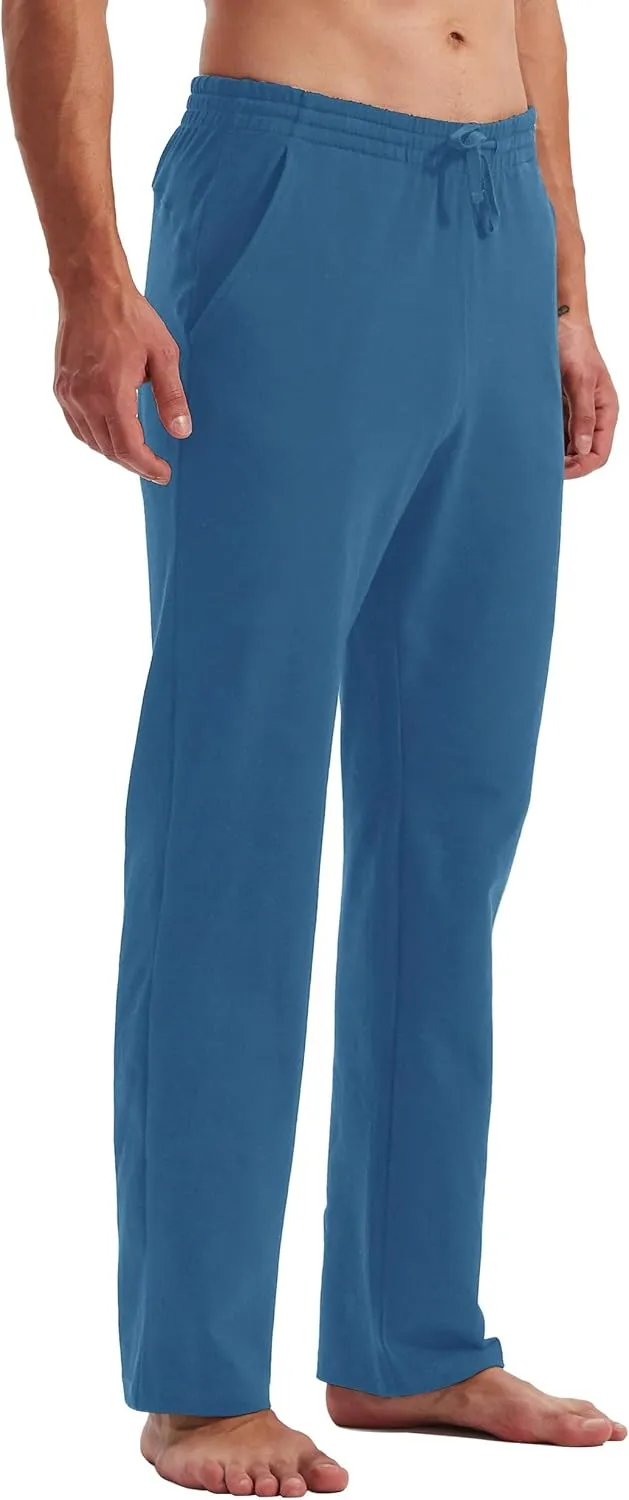 Willit Men's Cotton Yoga Sweatpants Athletic Pants Open Bottom Exercise Lounge Pants Loose Male Sweat Pants with Pockets