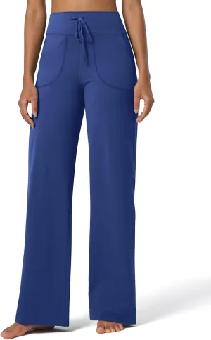 Willit Women's Wide Leg Pants Yoga Pants with Pockets High Waist Stretch Casual Lounge Comfy Pants 29" 31"