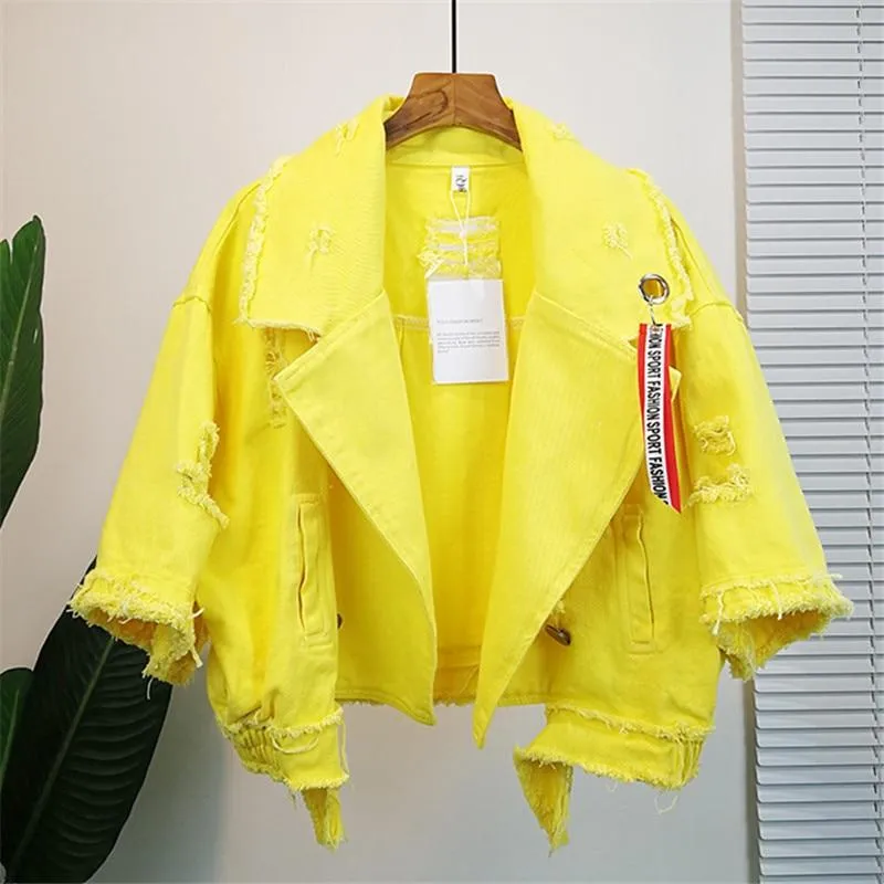 Women Denim Jacket Pole Female Loose Coat Autumn Winter New Cool Girl Outwear