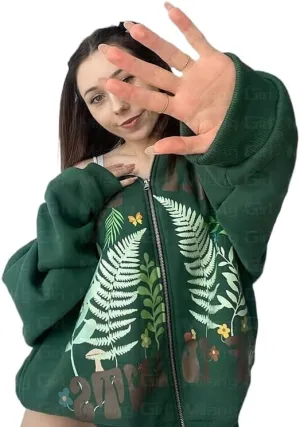 Women Men Oversized Y2K Zip Up Sweatshirt Hoodie Jacket Halloween Skeleton Print Coat Aesthetic Streetwear Top