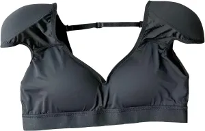 Womens 2 in 1 Built-in Shoulder Pad Vest V Low Neck Shoulder Shirt Undershirt Tank(M,Black)
