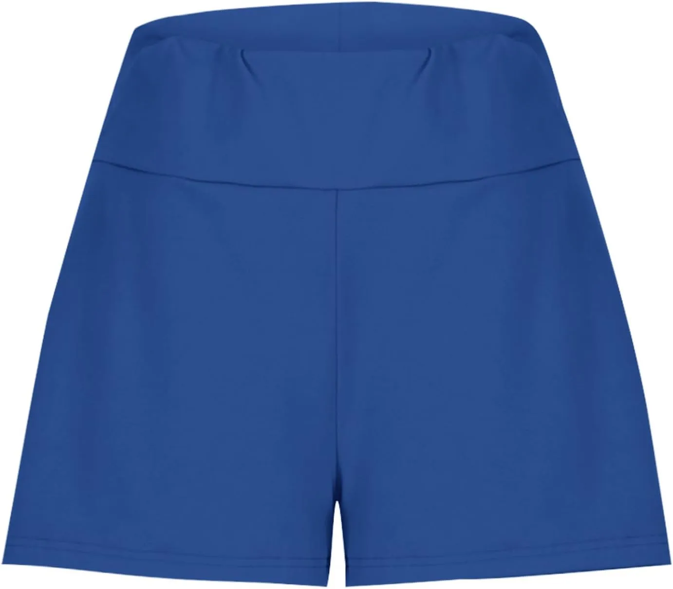 Women's 2 in 1 Lined Trendy Short Solid Color High Waisted Pant Loose Fit Stretch Trouser Elastic Comfy Shorts