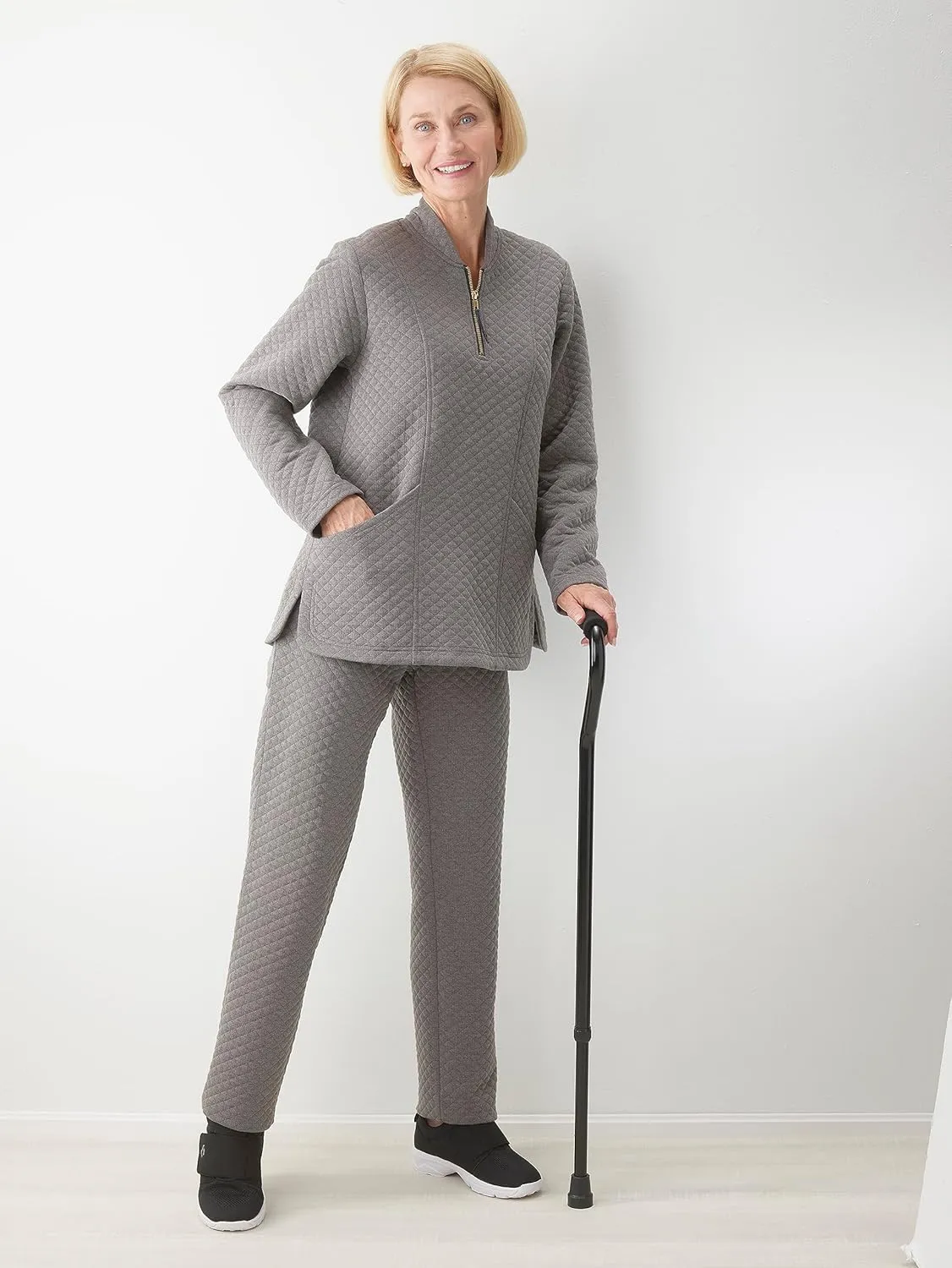 Womens Assisted Dressing Adaptive Open-Back Tracksuit Pants