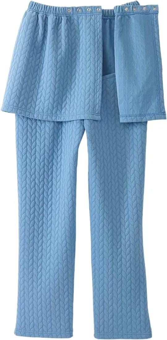 Womens Assisted Dressing Adaptive Open-Back Tracksuit Pants