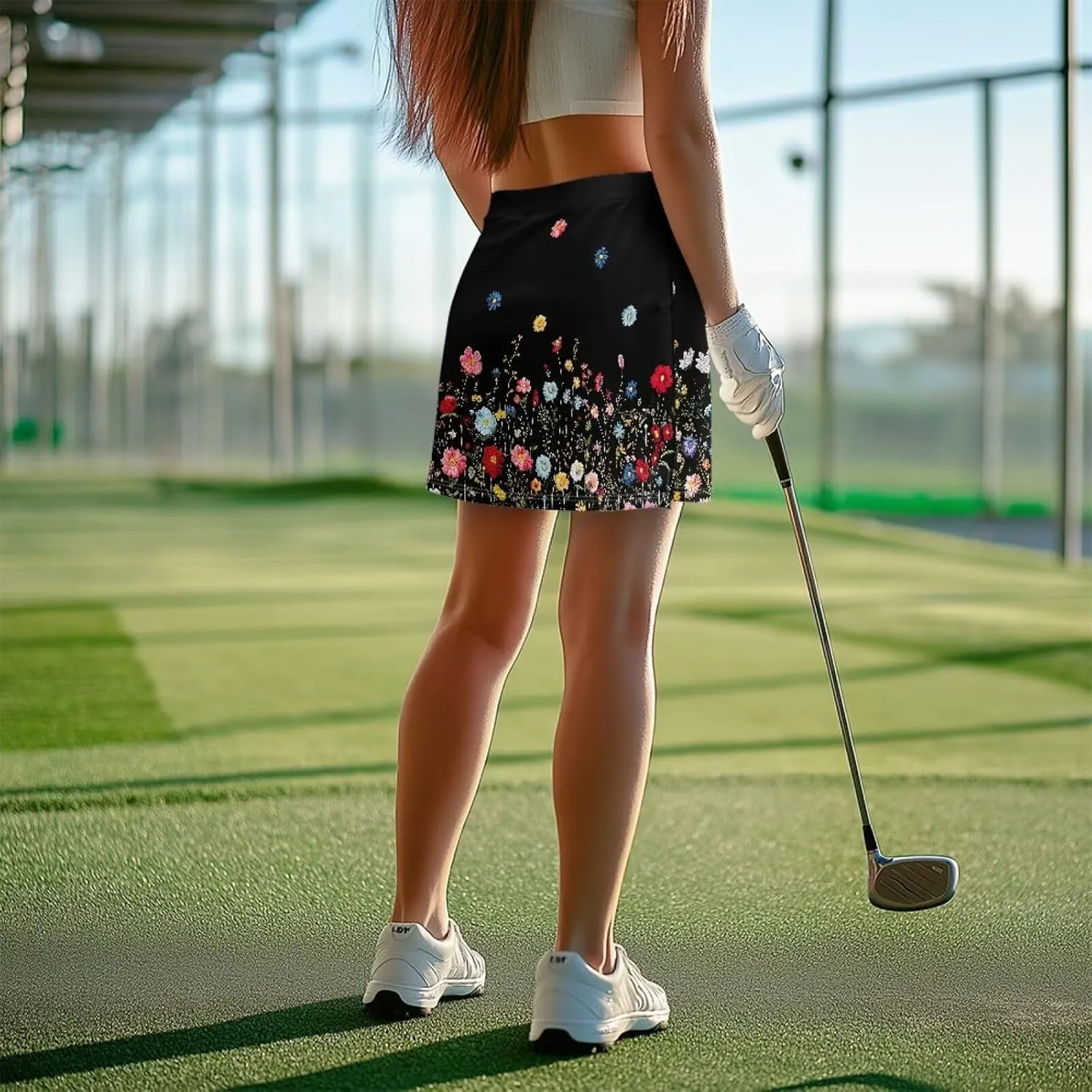 Women's Golf Skirt Athletic Skort Lightweight High Waisted Tennis Skirts with Pocket Shorts for Workout Sports