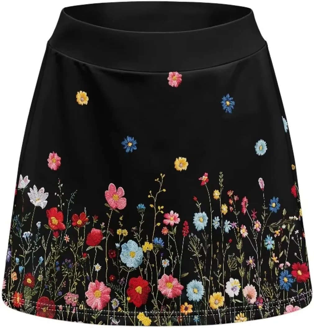 Women's Golf Skirt Athletic Skort Lightweight High Waisted Tennis Skirts with Pocket Shorts for Workout Sports