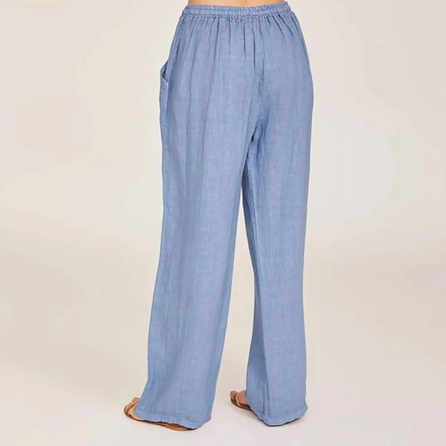 Womens Linen Wide Leg Pants High Waisted Drawstring Pant Athletic Casual Sweatpants Flowy Beach Pants Summer Trousers