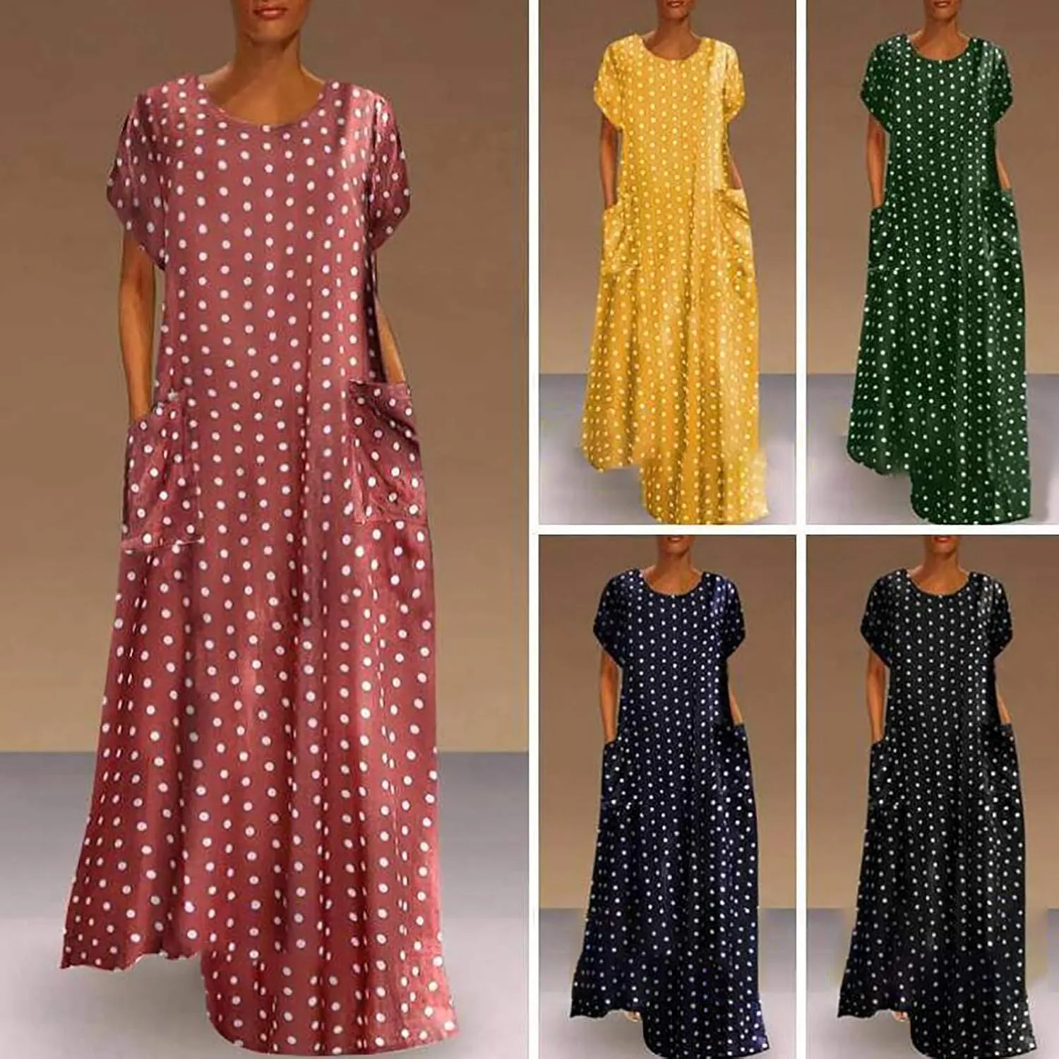 Women's Midi Long Dress Plus Size Summer Sleeveless O Neck Casual Loose Tunic Dresses Vintage Graphic Print Sundress
