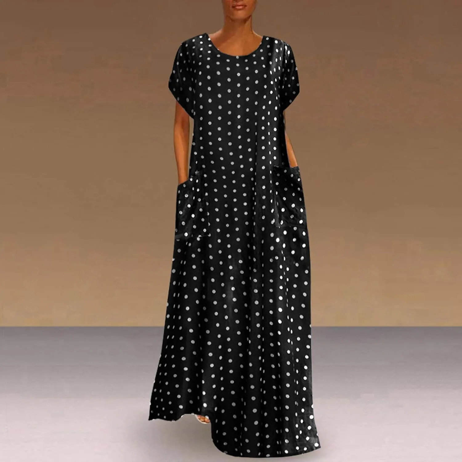 Women's Midi Long Dress Plus Size Summer Sleeveless O Neck Casual Loose Tunic Dresses Vintage Graphic Print Sundress
