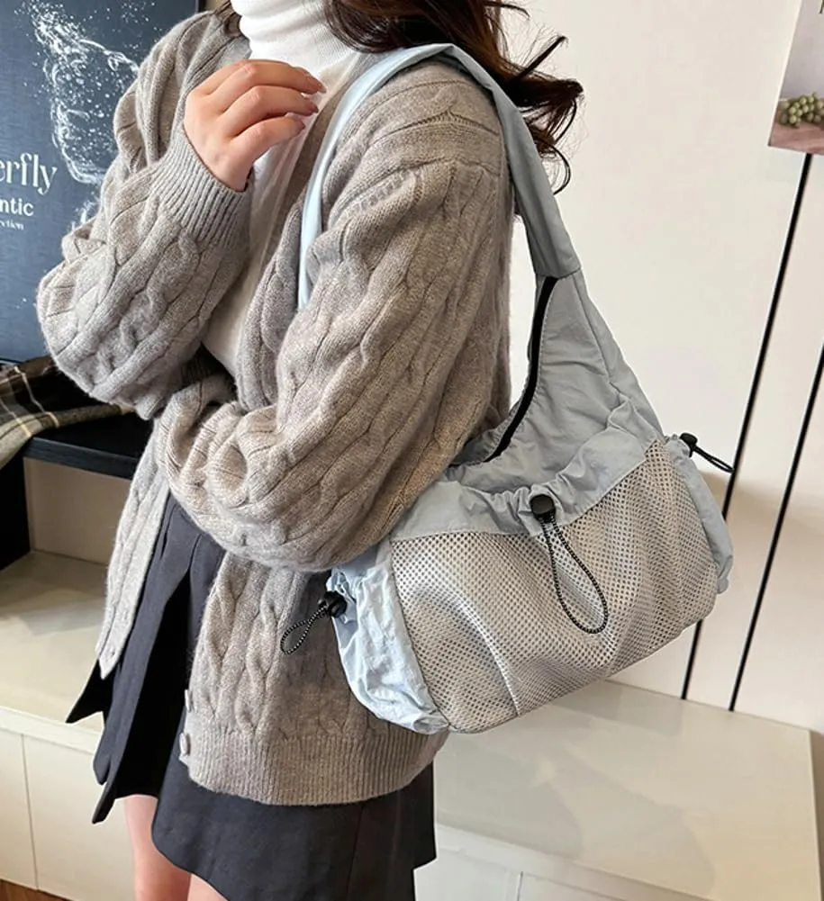 Womens Nylon Shoulder Bag Purse 2025 Trendy Lightweight Hobo Bag Soft Large Commute Tote Handbags for Travel Vacation