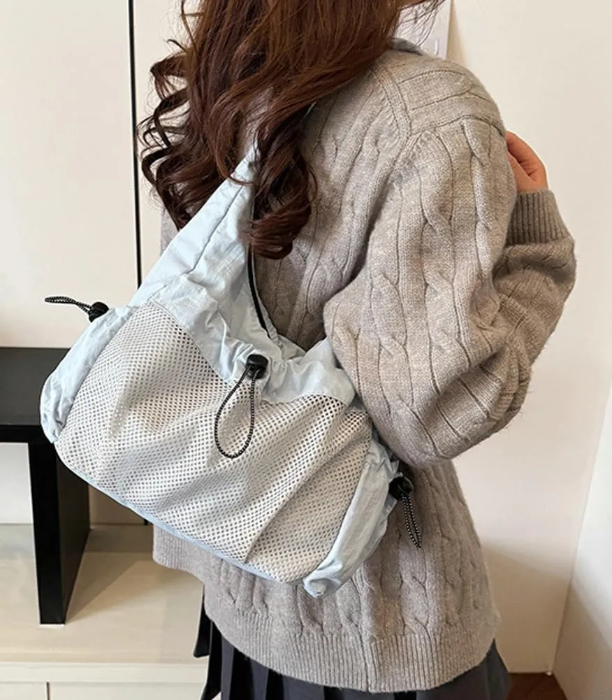 Womens Nylon Shoulder Bag Purse 2025 Trendy Lightweight Hobo Bag Soft Large Commute Tote Handbags for Travel Vacation