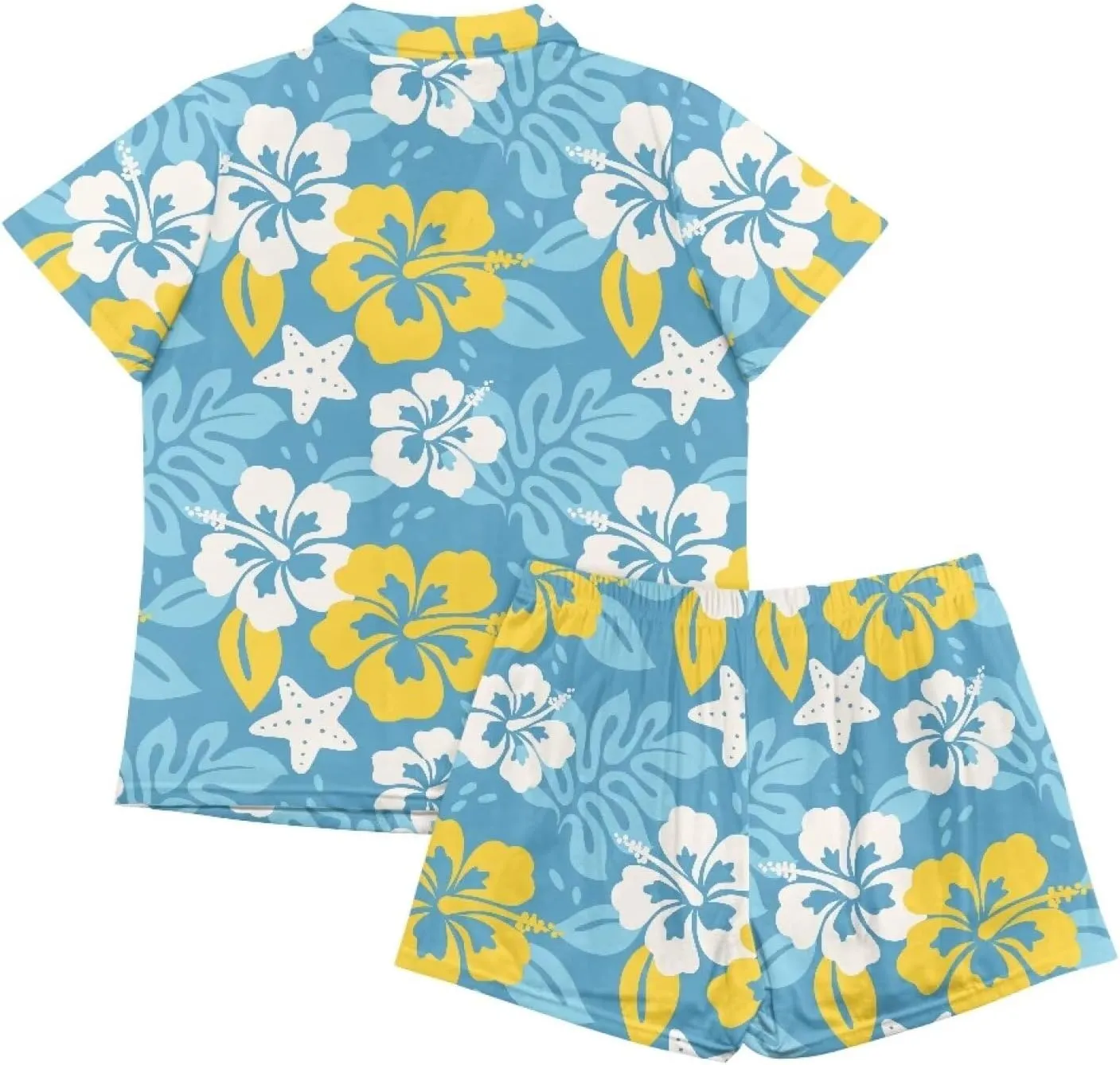 Women's Pajamas Set Short Sleeve 2 Piece Button Sleepwear Lounge Sets with Pockets Pjs Nightwear
