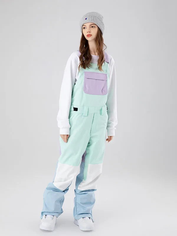 Women's Searipe Mountain Discover Colorblock Snow Pants Coverall Bibs