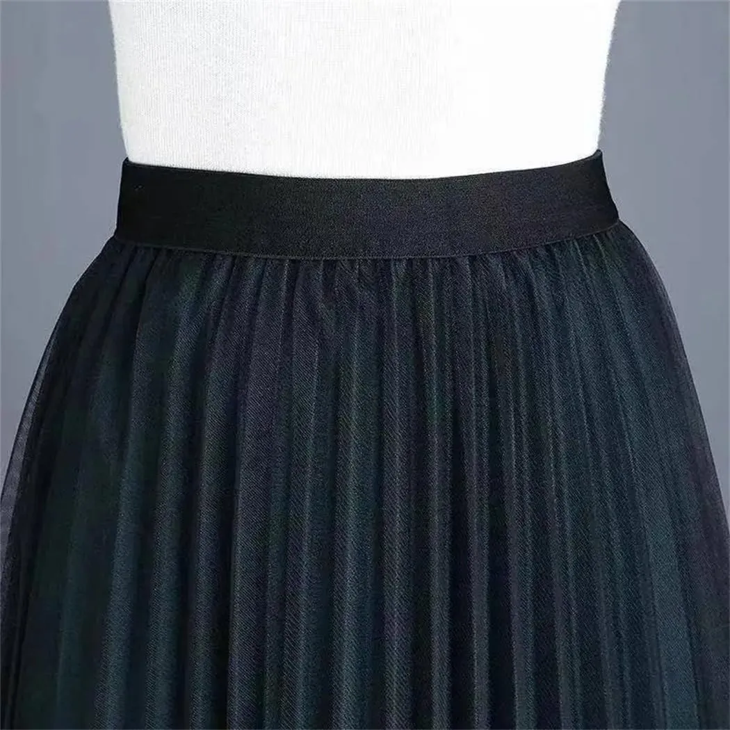 Women's Skirt Spring Female Fashion Floral Loose Elegant Vintage Lace High Waist Midi Skirts