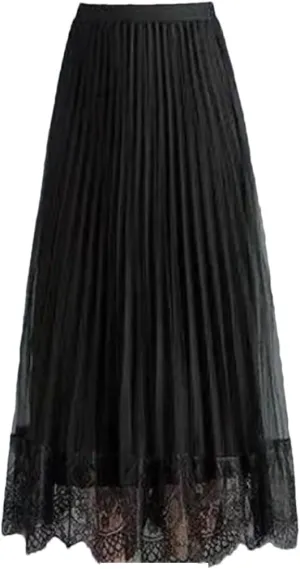 Women's Skirt Spring Female Fashion Floral Loose Elegant Vintage Lace High Waist Midi Skirts