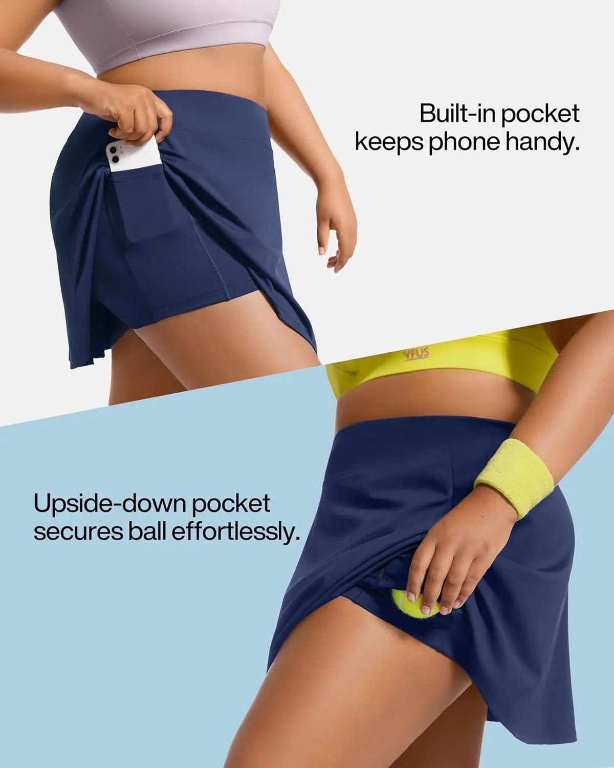 Women's Tennis Skorts with 2 Pockets Plus Size Golf Skirts High Waisted Pleated Athletic Skirt for Pickleball Running