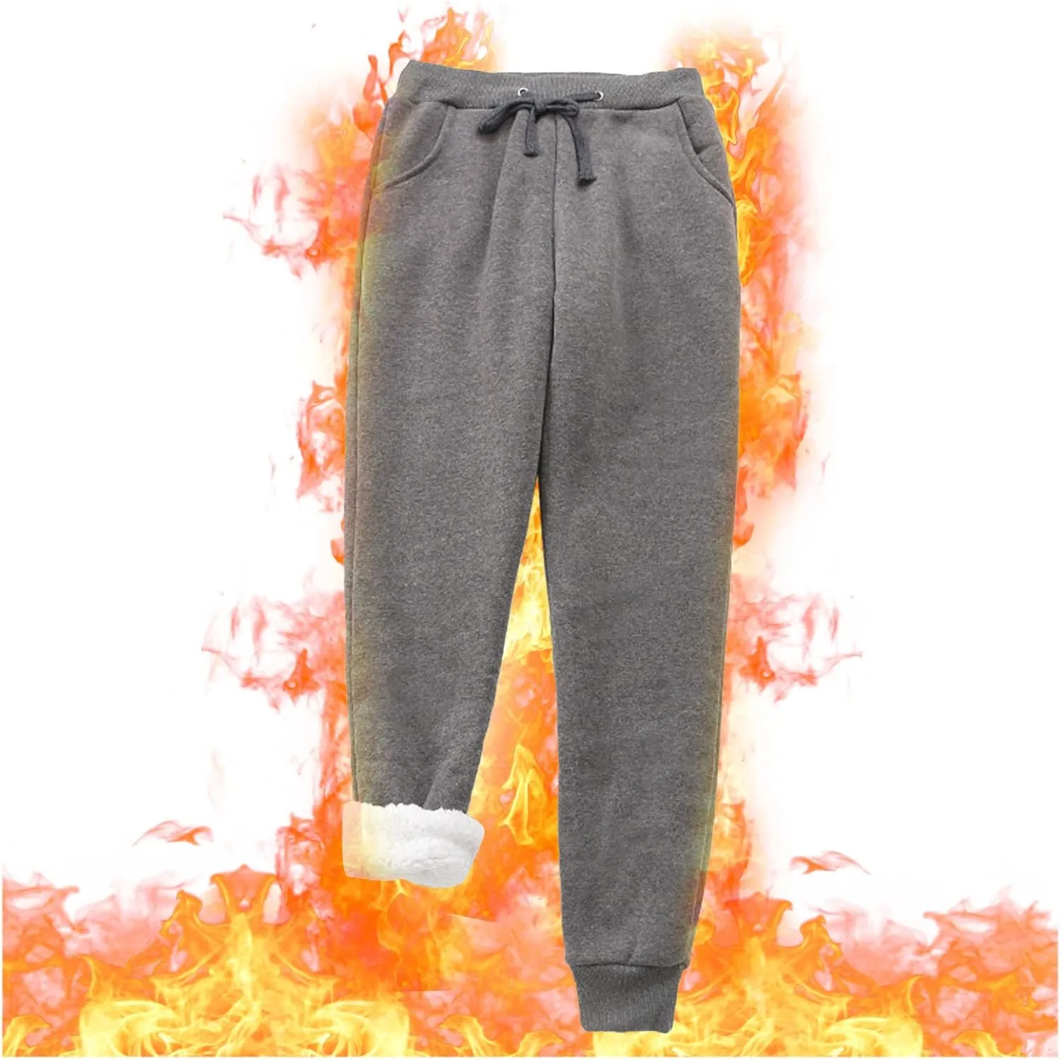 Women's Wide Leg Pants Winter Baggy Sports Capris with Pockets Solid Color Flare Leggings