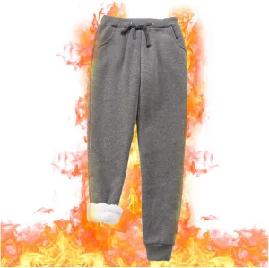 Women's Wide Leg Pants Winter Baggy Sports Capris with Pockets Solid Color Flare Leggings