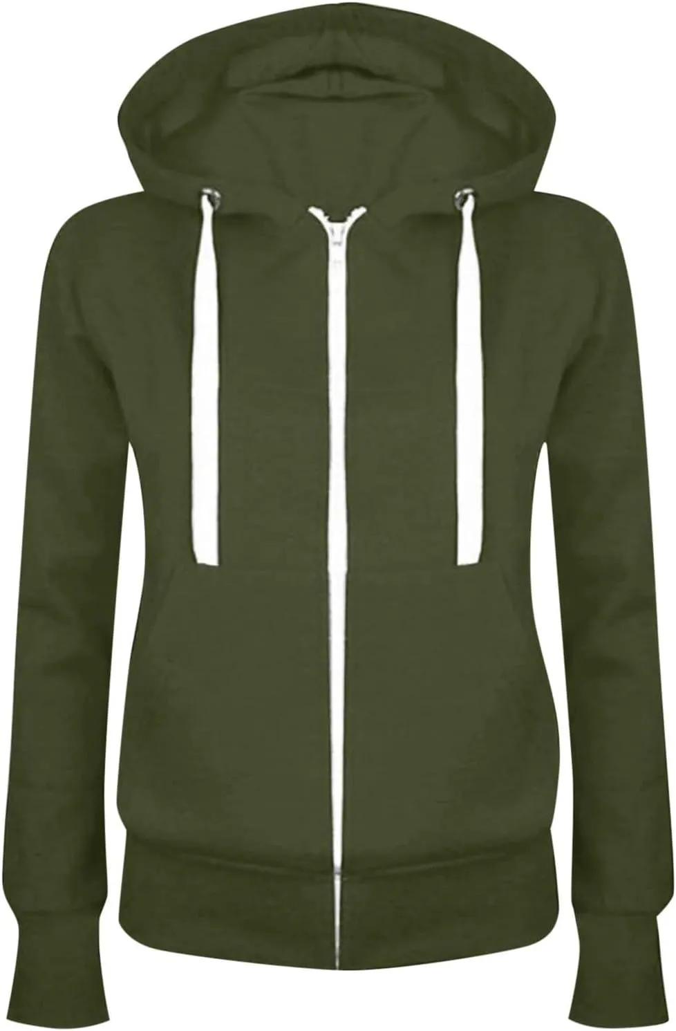 Womens Zip Up Hoodies Lightweight Casual Hoodie Long Sleeve Drawstring Hooded Sweatshirt Fall Outfits with Pockets