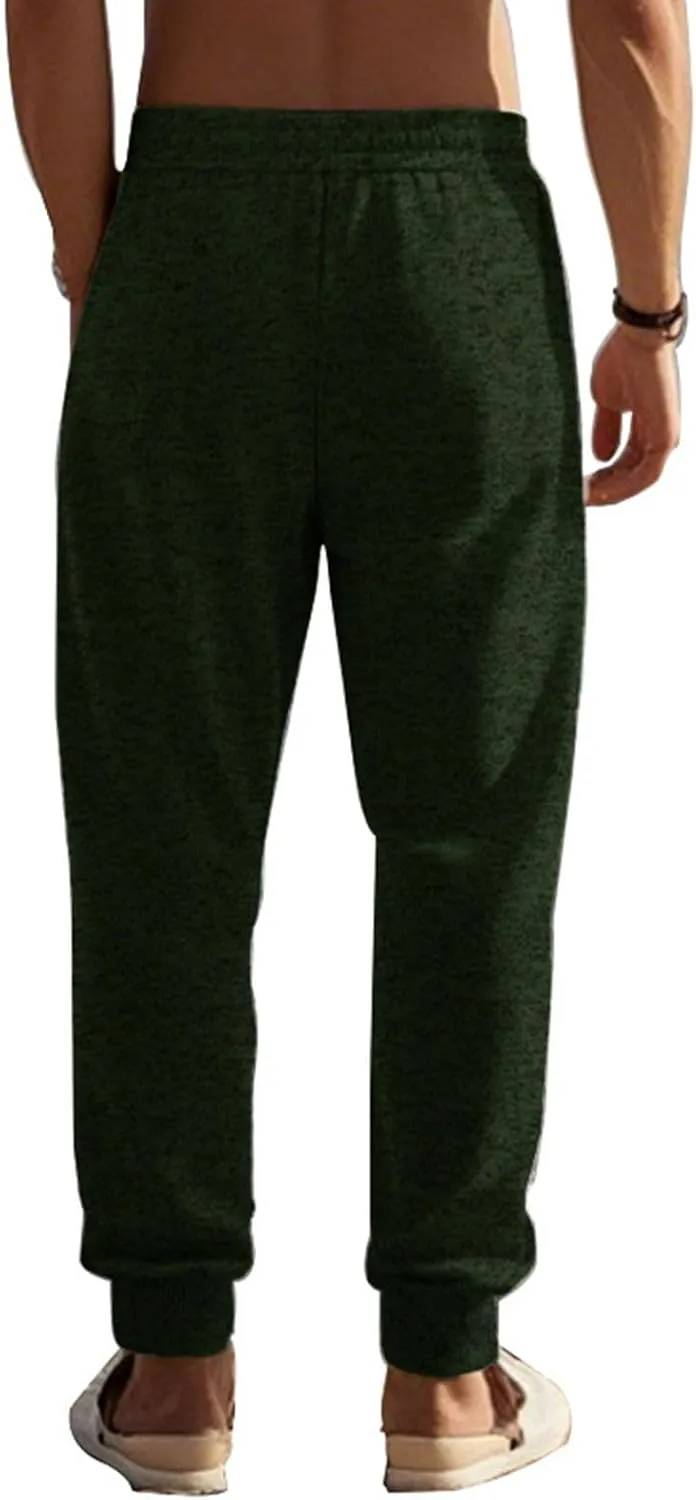 Work Pants for Men Drawstring Athleic Sport Outdoor Sweatpants with Pockets Trendy 2025 Spring Elastic Waist Pants