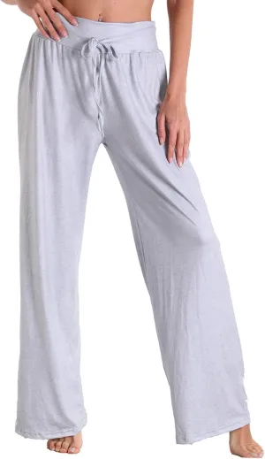 X-Image Women's Comfy Pajama Lounge Pants Floral Print Drawstring Jogger Wide Leg Athletic Pants