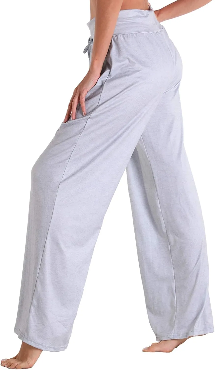 X-Image Women's Comfy Pajama Lounge Pants Floral Print Drawstring Jogger Wide Leg Athletic Pants