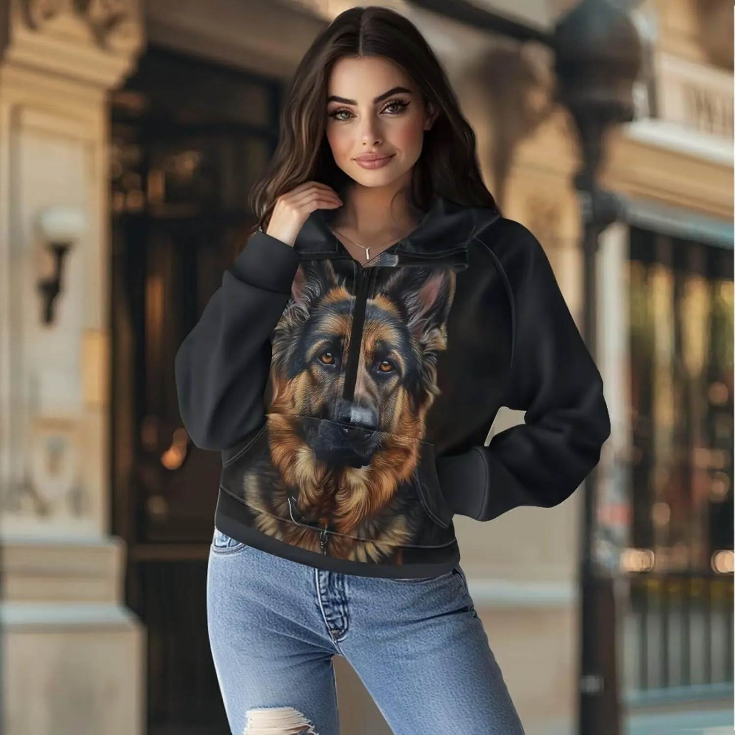 Yzaoxia Women's Hoodies Half Zip Sweatshirt Oversized Pullover Top
